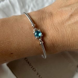 David Yurman “Chantelaine” blue topaz and pave diamond bracelet